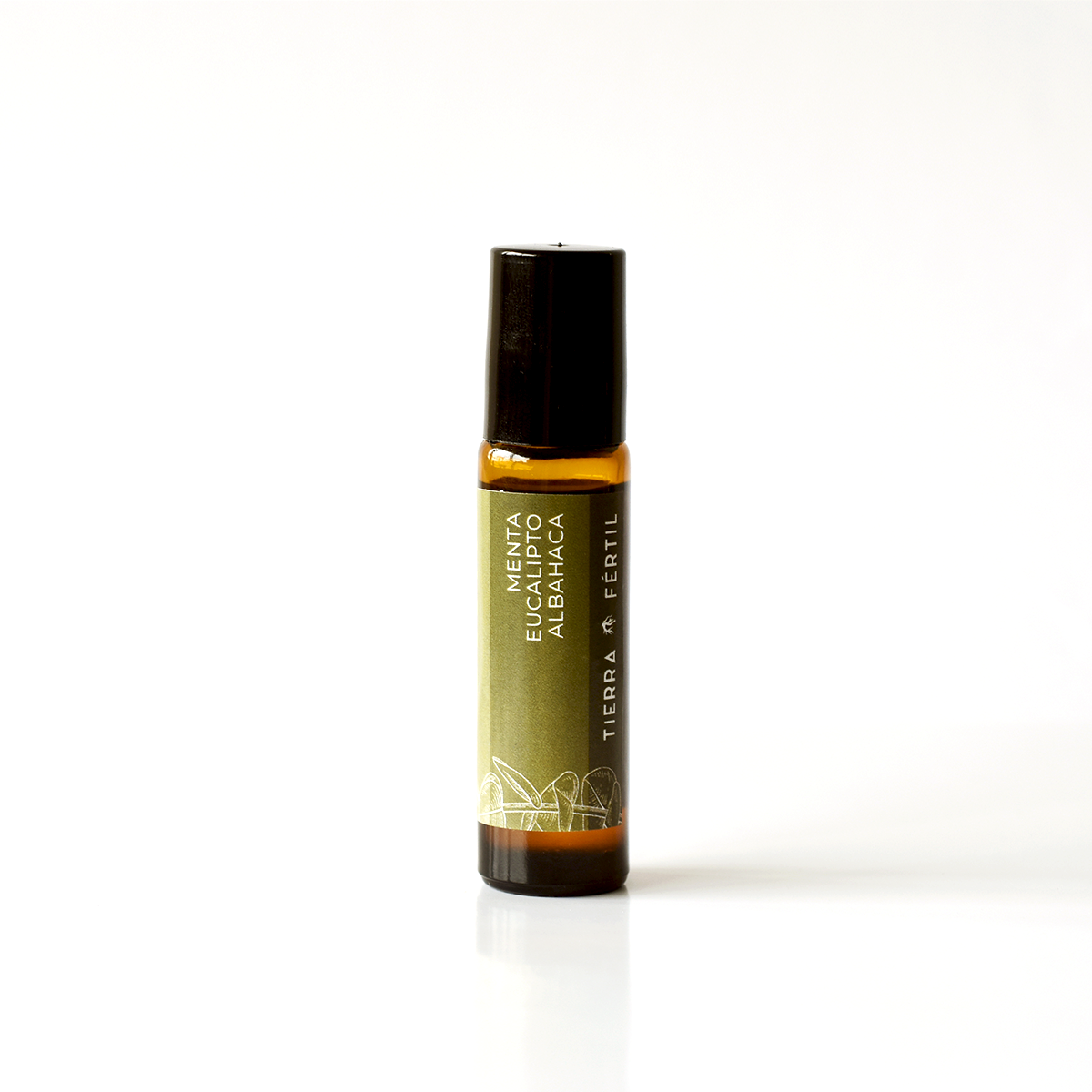 Roll on de aceites esenciales para dolor de cabeza y claridad mental en aromaterapia.