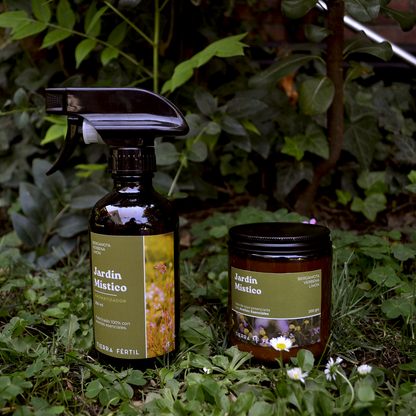 Pack de aromaterapia Jardín Místico con vela y aromatizador de aceites esenciales cítricos para ambientar el hogar