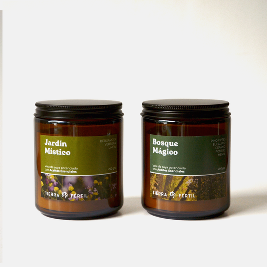 Pack de velas aromáticas naturales con aromas cítricos y amaderados para crear un ambiente relajante y equilibrado en el hogar